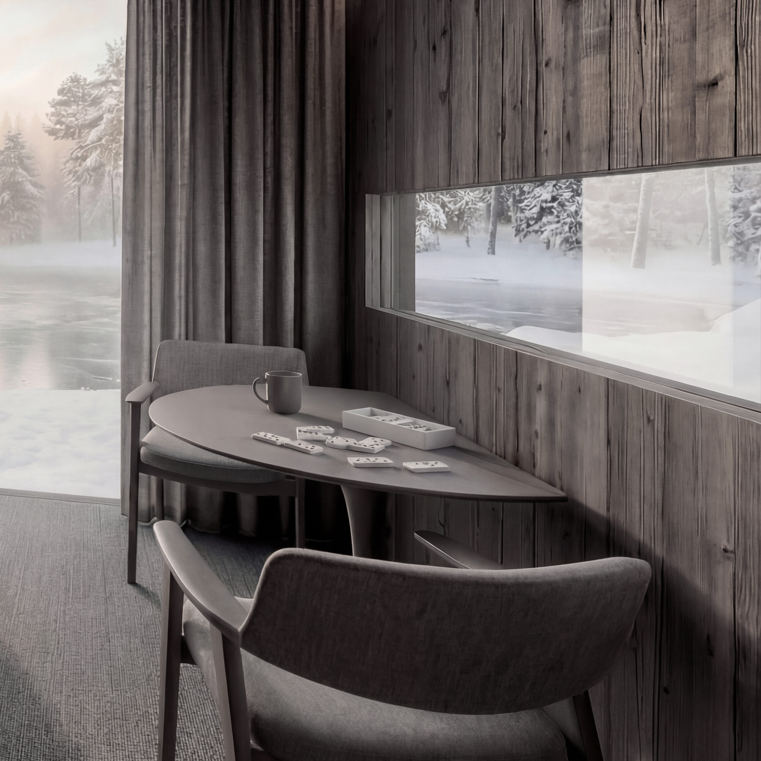 VALOARA Premium Nest horisontaalinen nauhaikkuna oleskelualueella